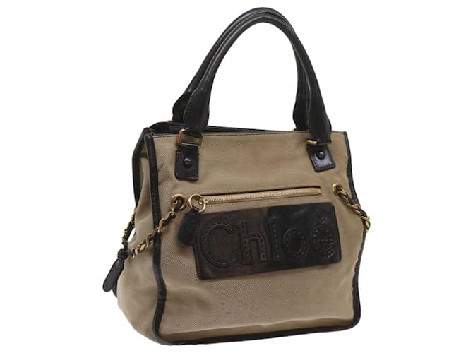 Chloé Chloe Harley Hand Bag Canvas Leather Beige 01 10 51 6008 Auth yk10852 Cloth  ref.1292951