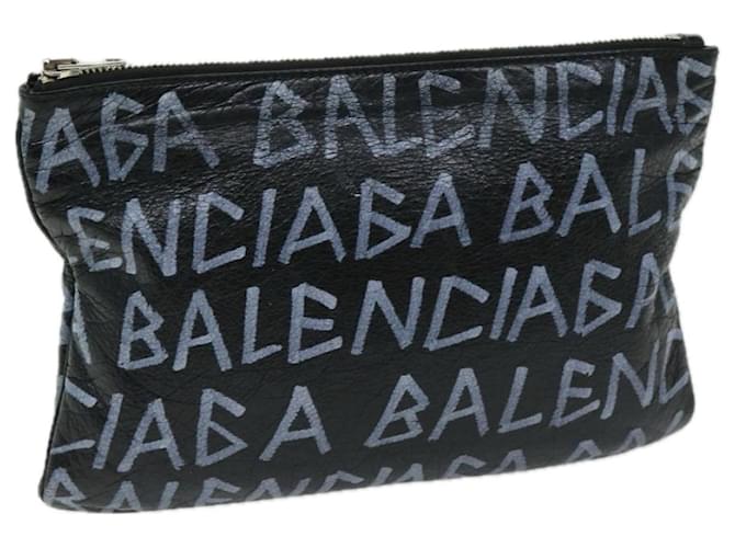 BALENCIAGA Clutch Bag Leather Black 535532 Auth bs12428  ref.1292955