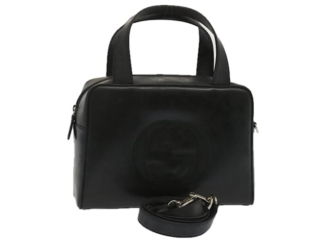 GUCCI Hand Bag Patent leather 2way Black Auth 67289  ref.1293017