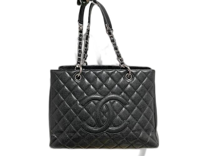 Chanel Great shopping Black Silver hardware Leather  ref.1293032