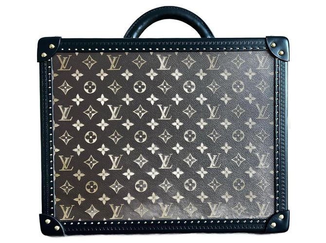 Louis Vuitton Coteville 40 reverse pasta de couro preta Preto