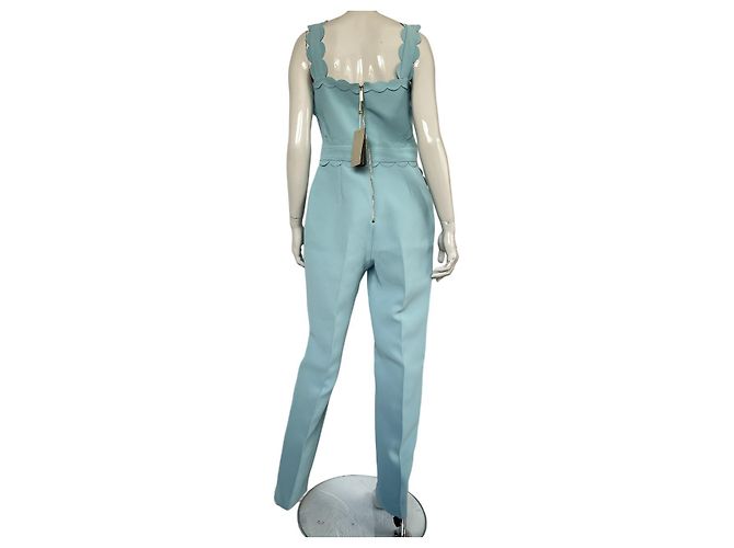 Tuta blu in seta e poliestere Elie Saab