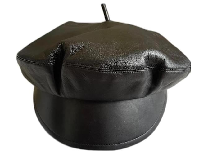 Dior Hats Black Leather  ref.1293048