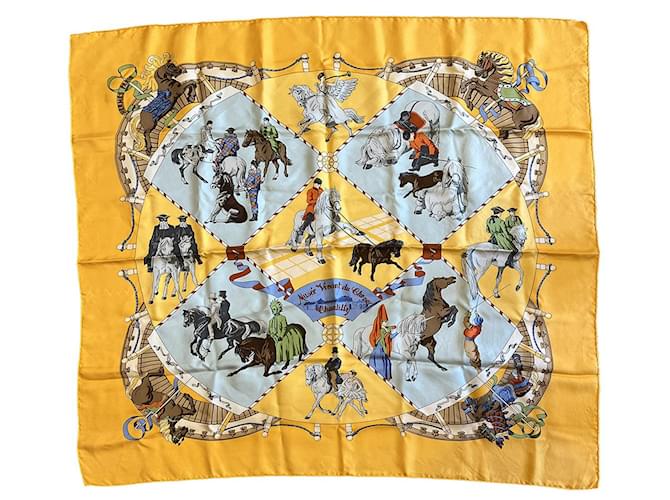 Hermès HERMES  Silk handkerchief T.  silk Yellow  ref.1293054