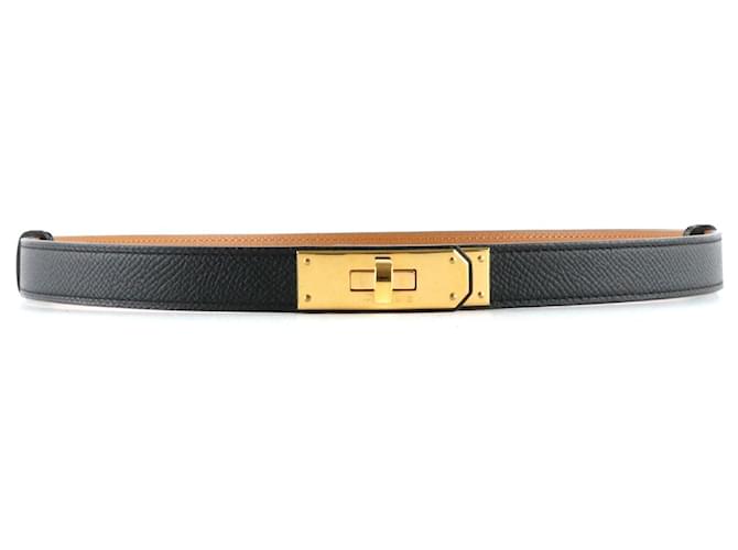 Kelly Hermès HERMES  Belts T.cm 80 leather Black  ref.1293056