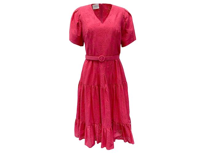 Autre Marque Akris Punto Hot Pink Eyelet Dress with Belt Cotton  ref.1293061