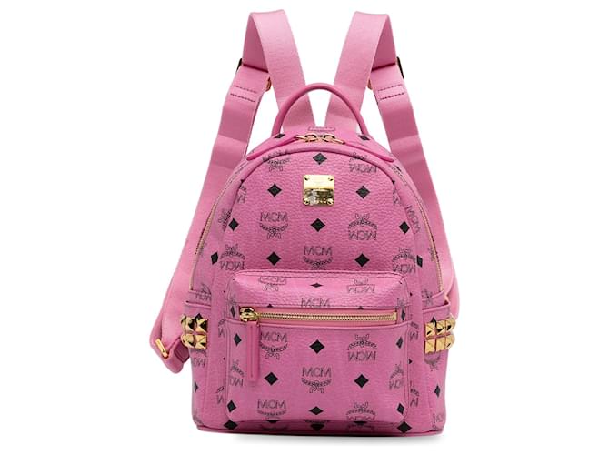 Pink MCM Mini Visetos Stark Backpack Leather  ref.1293077