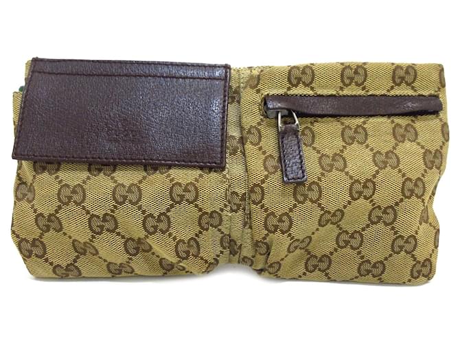 Brown Gucci GG Canvas Web lined Pocket Belt Bag Cloth  ref.1293109