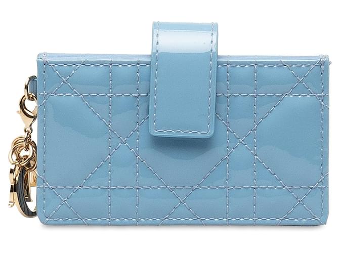 Blue Dior Cannage Coin Pouch Leather  ref.1293123