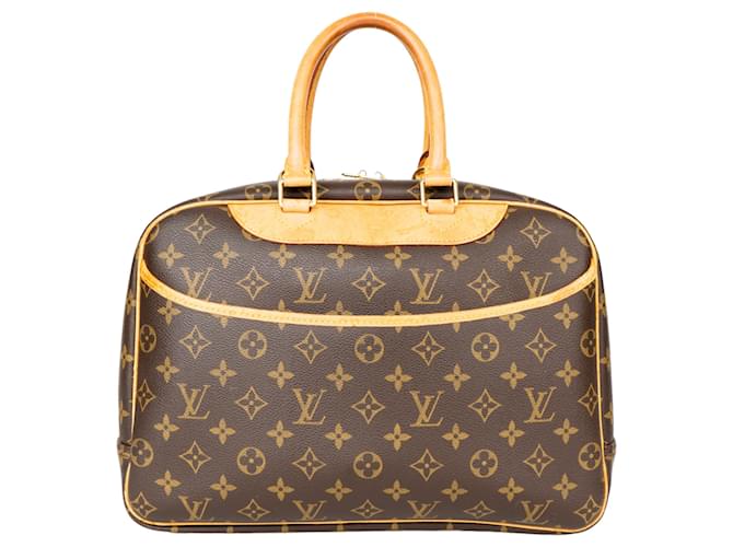 Louis Vuitton Canvas Monogram Deauville Handbag Brown Leather  ref.1293156