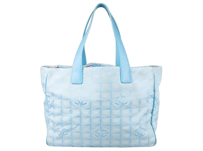 Chanel Travel Line Shopper Bag Blue Leather  ref.1293158