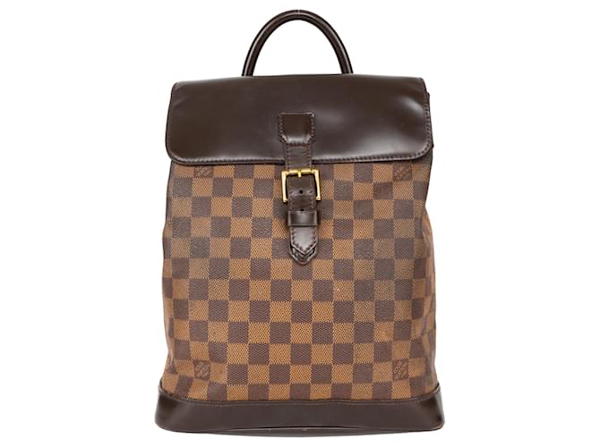 Louis Vuitton Damier Ebene Soho Backpack Brown Leather  ref.1293166