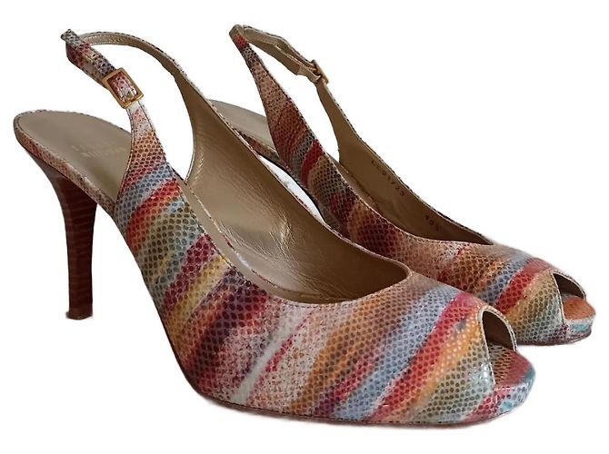 Stuart Weitzman Leather Heeled Sandals Multicolour Snake Print Multiple colors