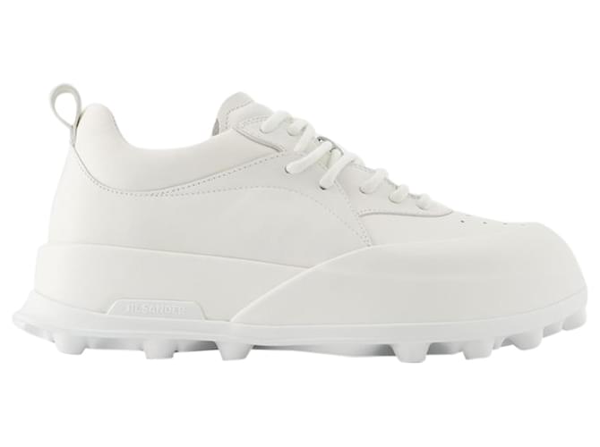 Sneakers - Jil Sander - Leather - Porcelain White Pony-style calfskin  ref.1293197