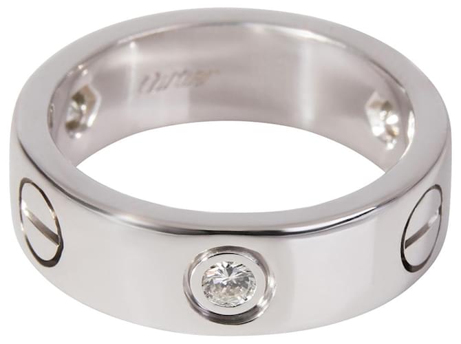 Cartier Love Diamond Ring em 18K ouro branco 0.22 ctw Prata Metálico Metal  ref.1293200