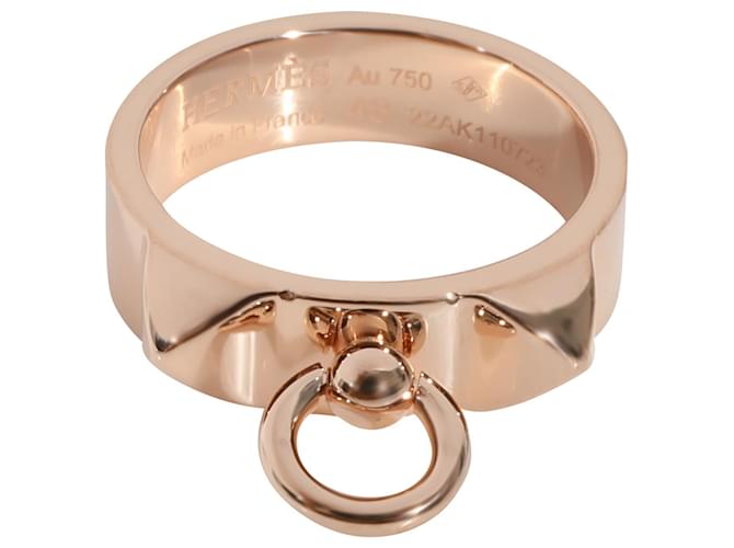 Ring Hermès Collier de Chien Band en 18k oro rosa Metálico Metal  ref.1293201