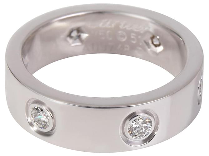 Anello Cartier Love Diamond in 18K oro bianco 0.46 ctw Argento Metallico Metallo  ref.1293233