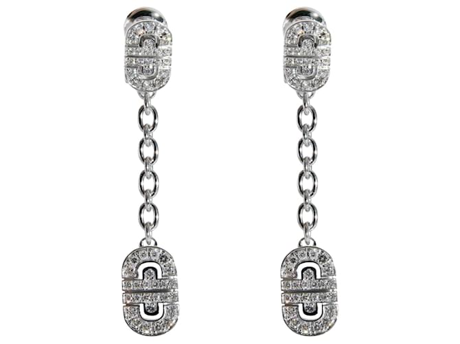 Bulgari BVLGARI Parentesi Diamond Drop Earrings in 18K white gold 1.15 ctw Silvery Metallic Metal  ref.1293240