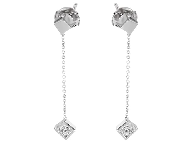 Tiffany & Co TIFFANY Y COMPAÑIA. Frank Gehry Torque Cube Drop Earring en 18K oro blanco 0.40 por cierto Plata Metálico Metal  ref.1293241