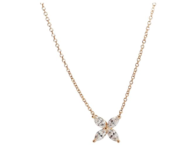 TIFFANY & CO. Victoria Diamond Pendant in 18k Rose Gold 0.46 ctw Metallic Metal Pink gold  ref.1293252