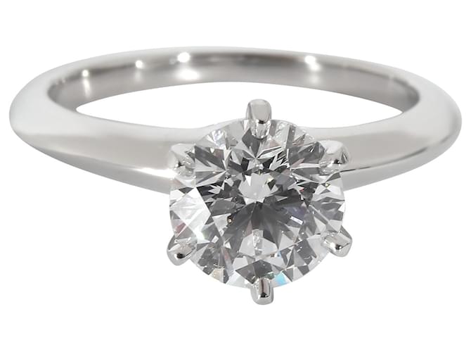 TIFFANY & CO. Anel de noivado de diamante em platina E VS2 1.29 ctw Prata Metálico Metal  ref.1293253