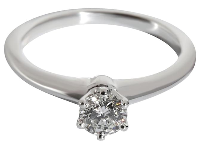 TIFFANY & CO. Anel de noivado de diamante em platina H VS2 0.40 ctw Prata Metálico Metal  ref.1293257