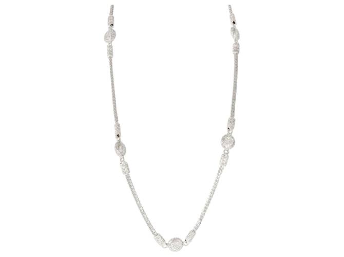 Autre Marque John Hardy 5 Station Diamond Necklace in Sterling Silver 1.20 ctw Silvery Metallic Metal  ref.1293264