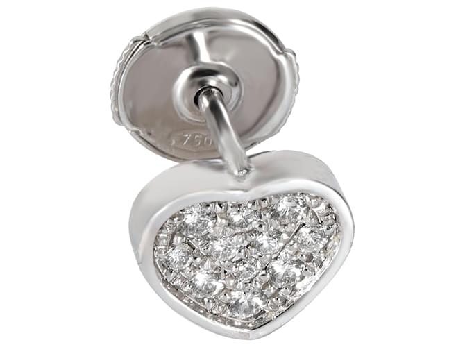 18k Brinco único de diamante Chopard My Happy Hearts em ouro branco, 0.12ctw Prata Metálico Metal  ref.1293275
