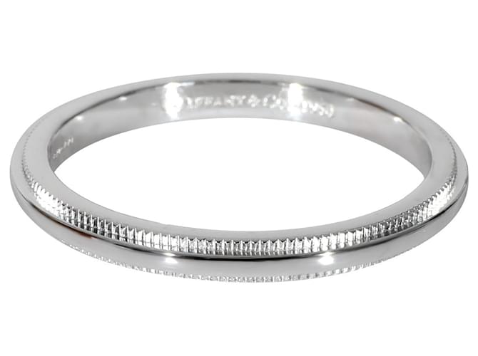 Tiffany & Co TIFFANY Y COMPAÑIA. Alianza de boda Together con diseño milgrain en platino Plata Metálico Metal  ref.1293277
