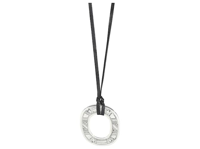 Hermès Isthme Touareg Pendant On Nylon Cord in Sterling Silver Argent Métal Argenté Métallisé  ref.1293280