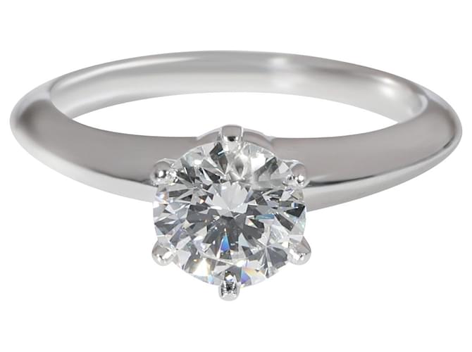 TIFFANY & CO. Bague de fiançailles diamant solitaire en platine F VS2 0.93 ctw Métal Argenté Métallisé  ref.1293285