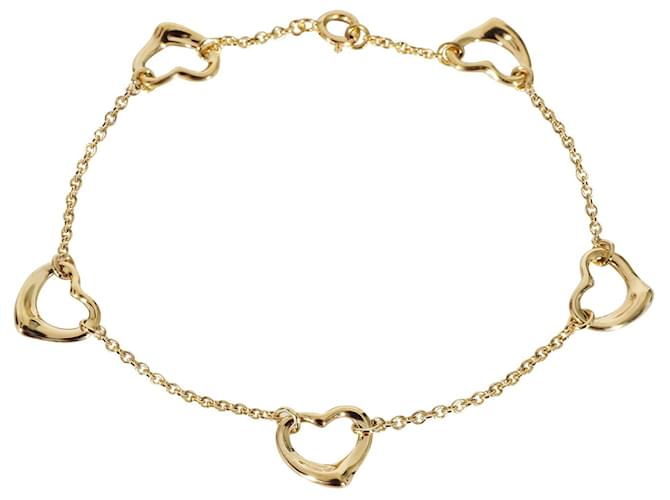 TIFFANY & CO. Elsa Peretti Open Heart 5 Station Bracelet in 18k yellow gold Golden Metallic Metal  ref.1293293