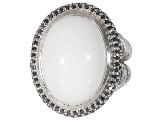 David Yurman Cerise White Agate Diamond Ring in argento sterling bianco 0.5 ctw Metallico Metallo  ref.1293308