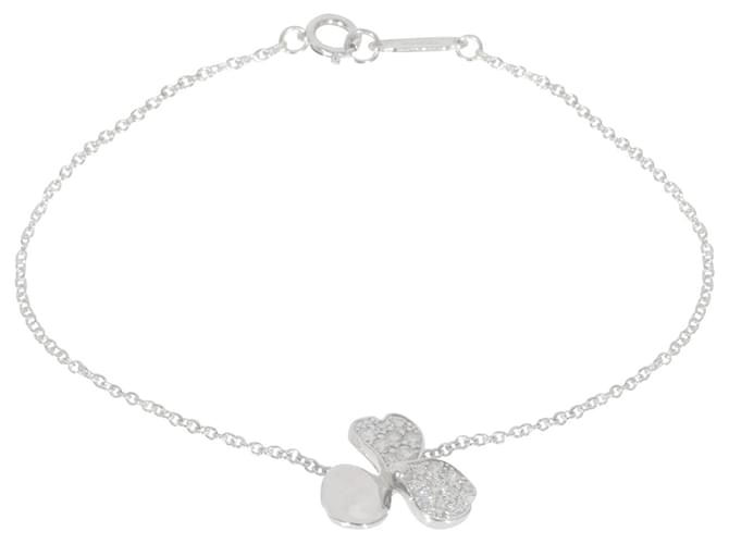 TIFFANY & CO. Paper Flowers Diamond Bracelet in Platinum 0.17 ctw Silvery Metallic Metal  ref.1293309