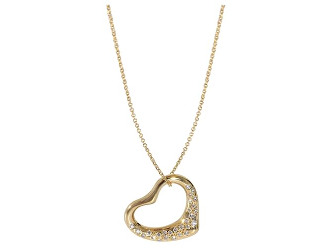 TIFFANY & CO. Elsa Peretti Open Heart Pendant in 18k yellow gold 0.8 ctw Silvery Metallic Metal  ref.1293316