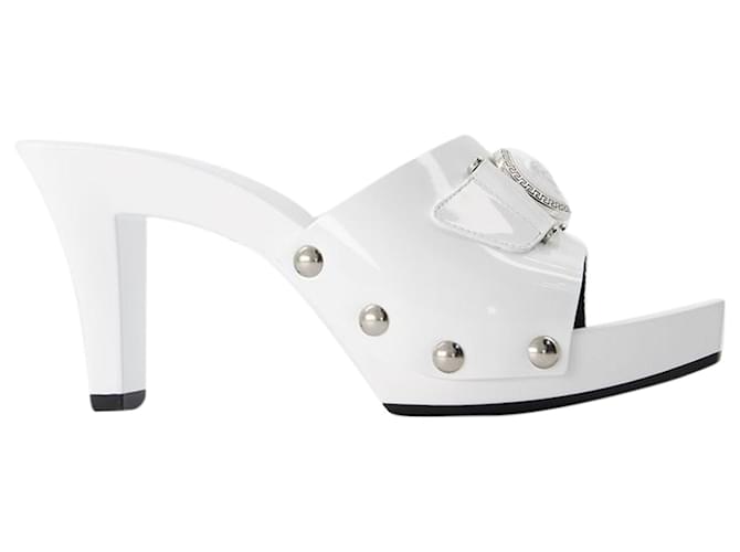 T.60 Pumps - Versace - Leather - White Pony-style calfskin  ref.1293366