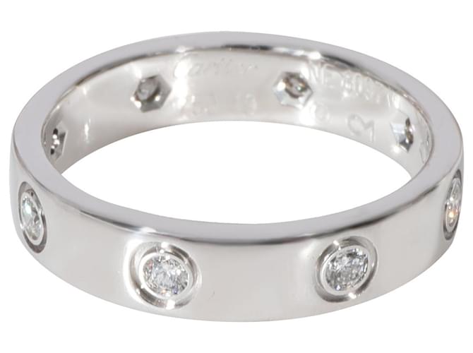 Cartier Love Diamond Wedding Band in 18K oro bianco 0.19 ctw Argento Metallico Metallo  ref.1293383