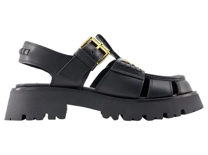 Loafers - Versace - Leather - Black Pony-style calfskin  ref.1293413
