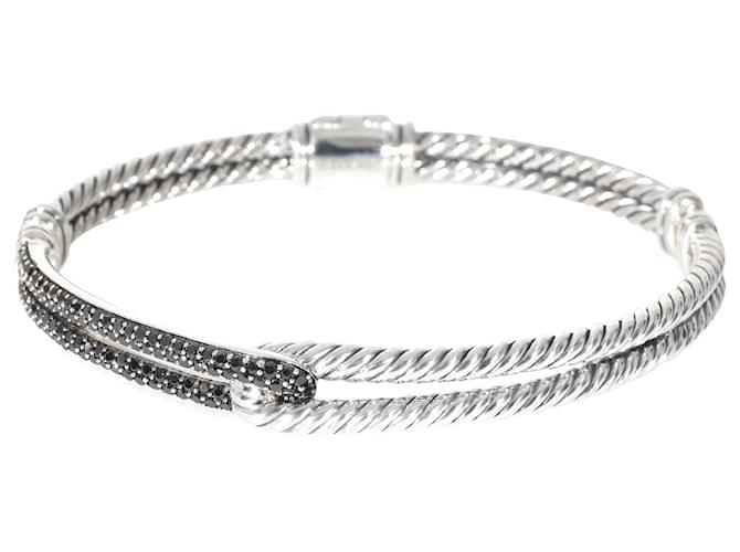 David Yurman Labyrinth Petite Pave Bracelete de diamantes em prata de lei 0.5 ctw Metálico Metal  ref.1293415