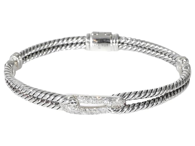David Yurman Labyrinth Mini Loop Diamond Bracelet in  Sterling Silver 0.27 ctw Silvery Metallic Metal  ref.1293416