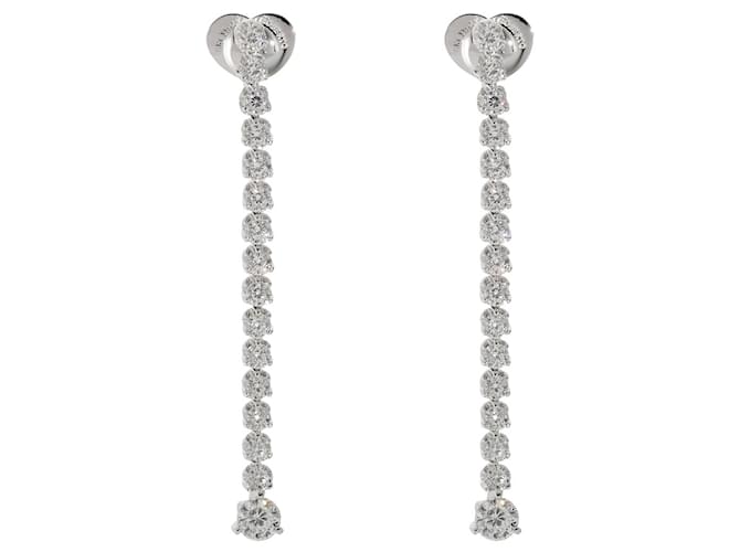 Roberto Coin Cento Boucles d'oreilles pendantes en forme de tulipe avec diamants 18K or blanc 4 1/5 ctw Métal Argenté Métallisé  ref.1293443