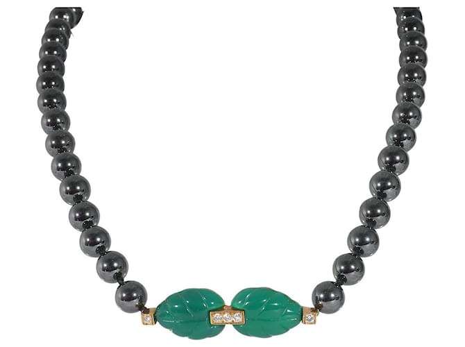 Cartier Patiala Hematite Beads & Diamond Necklace in 18k yellow gold 0.15 ctw Golden Metallic Metal  ref.1293446