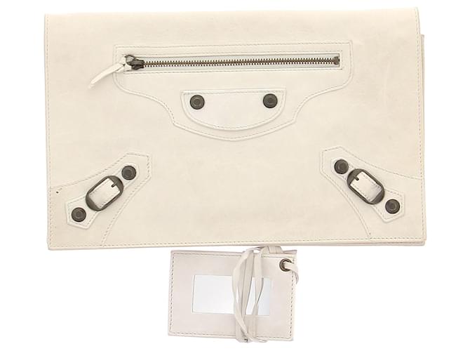 BALENCIAGA  Clutch bags T.  leather White  ref.1293483