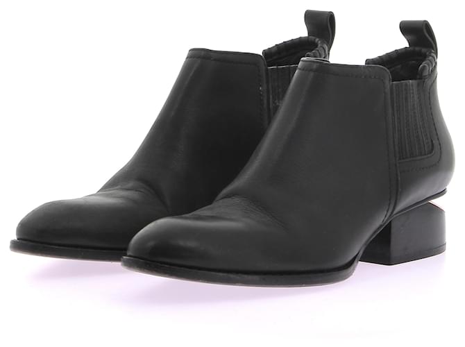 ALEXANDER WANG  Ankle boots T.eu 37 leather Black  ref.1293519