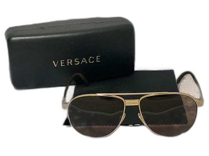 Seltene/Eingestellte Versace Aviator Sonnenbrillen Gold hardware Metall  ref.1293547