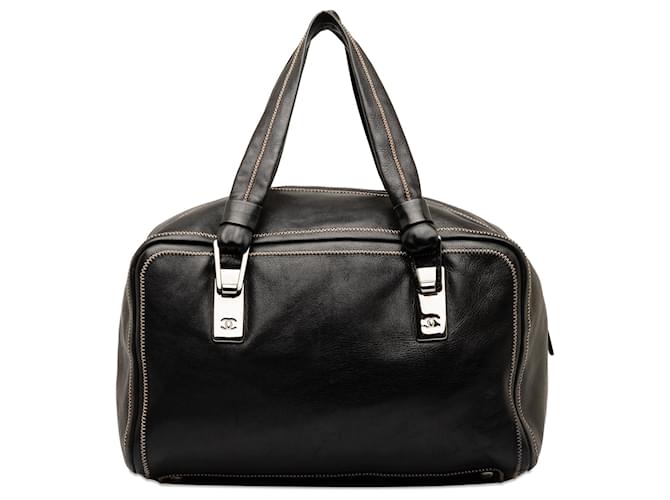 Chanel Bowlingtasche aus schwarzem Lammleder  ref.1293570