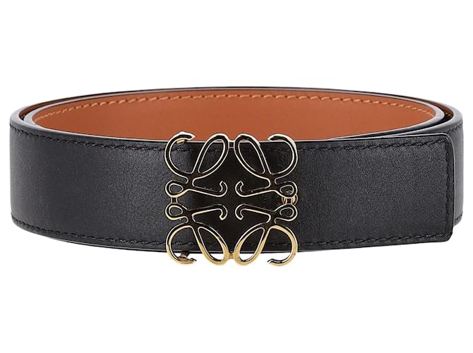 Loewe Reversible Anagram Belt In Black Calfskin Leather Pony-style calfskin  ref.1293655
