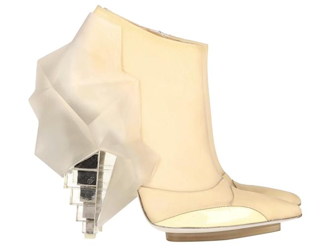 Balenciaga Balencaiga 2008 Latex Ankle Boots in White Synthetic  ref.1293660