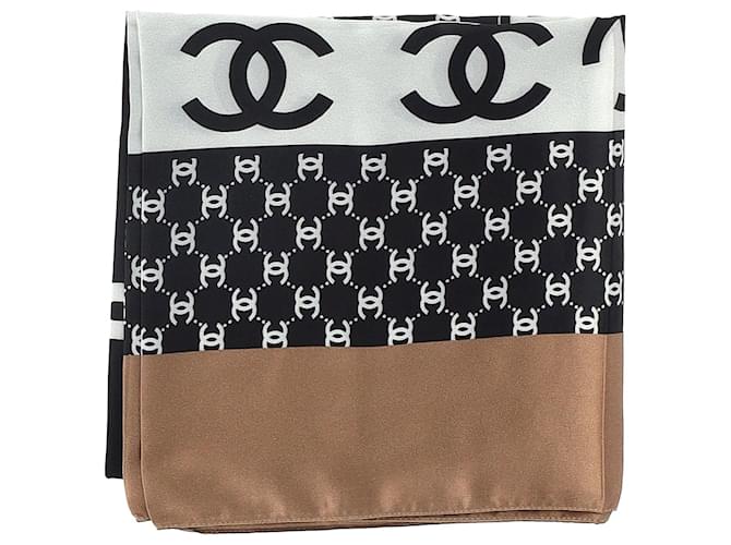 Écharpe Chanel CC Logo en soie multicolore  ref.1293703