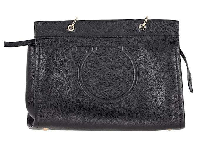 Salvatore Ferragamo „Meera“-Einkaufstasche aus schwarzem Leder  ref.1293725